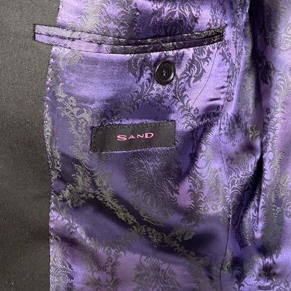 𝅺SAND COPENHAGEN Wool Cashmere Blazer Jacket Brown Purple 50R - Picture 10 of 13